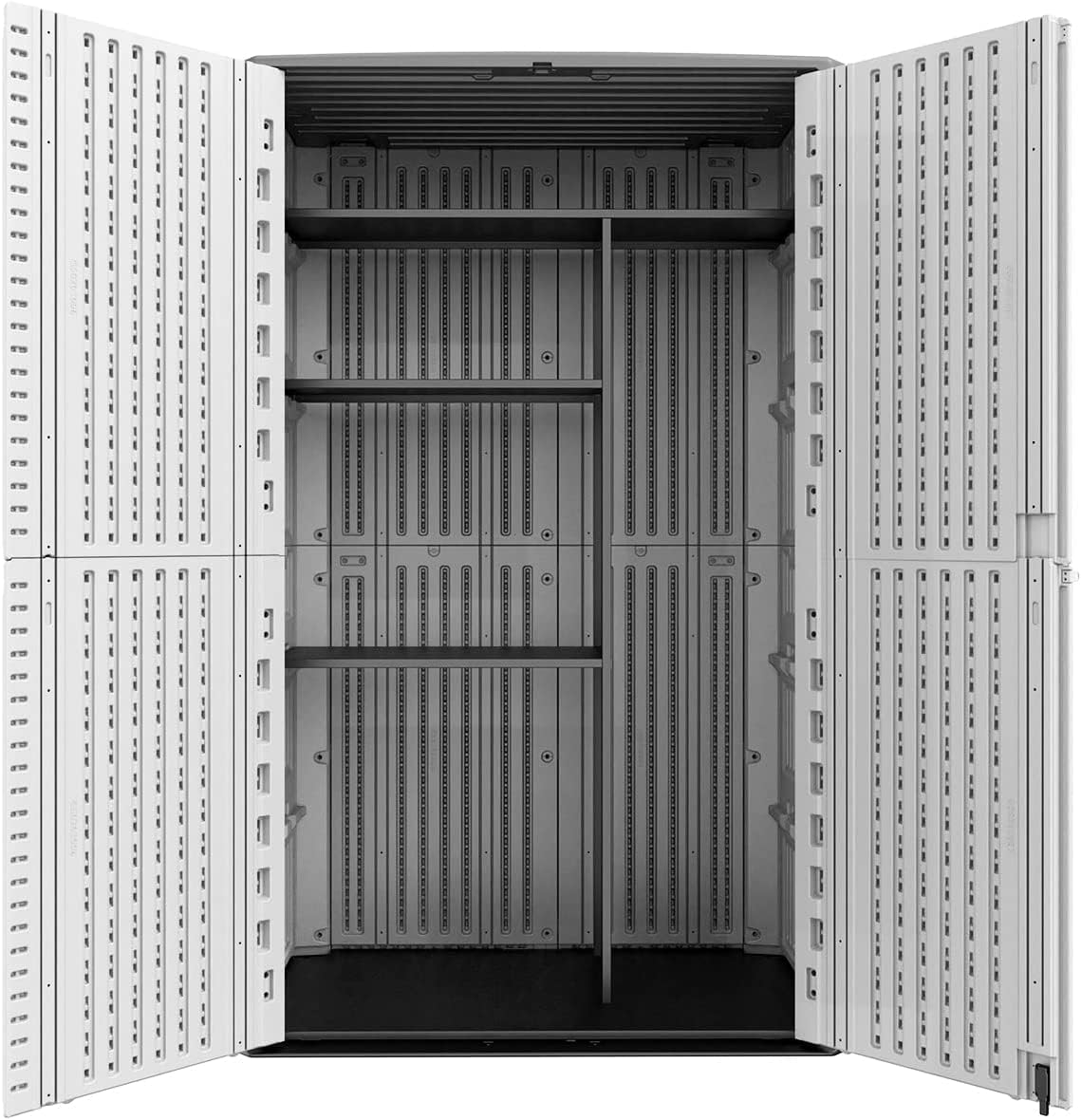 ADDOK Metal Shelve Laminate kit,Vertical Outdoor Storage Cabinet Specialized,68' x 46' x 15'(Black)
