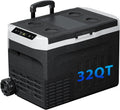 12 Volt Refrigerator, 32QT(30L) Compressor Electric Cooler, Car Fridge -4℉~68℉, Portable Refrigerator 12V/24V DC 110-240V AC, Compact Freezer for Vehicle RV Camping Truck Boat Travel, Black