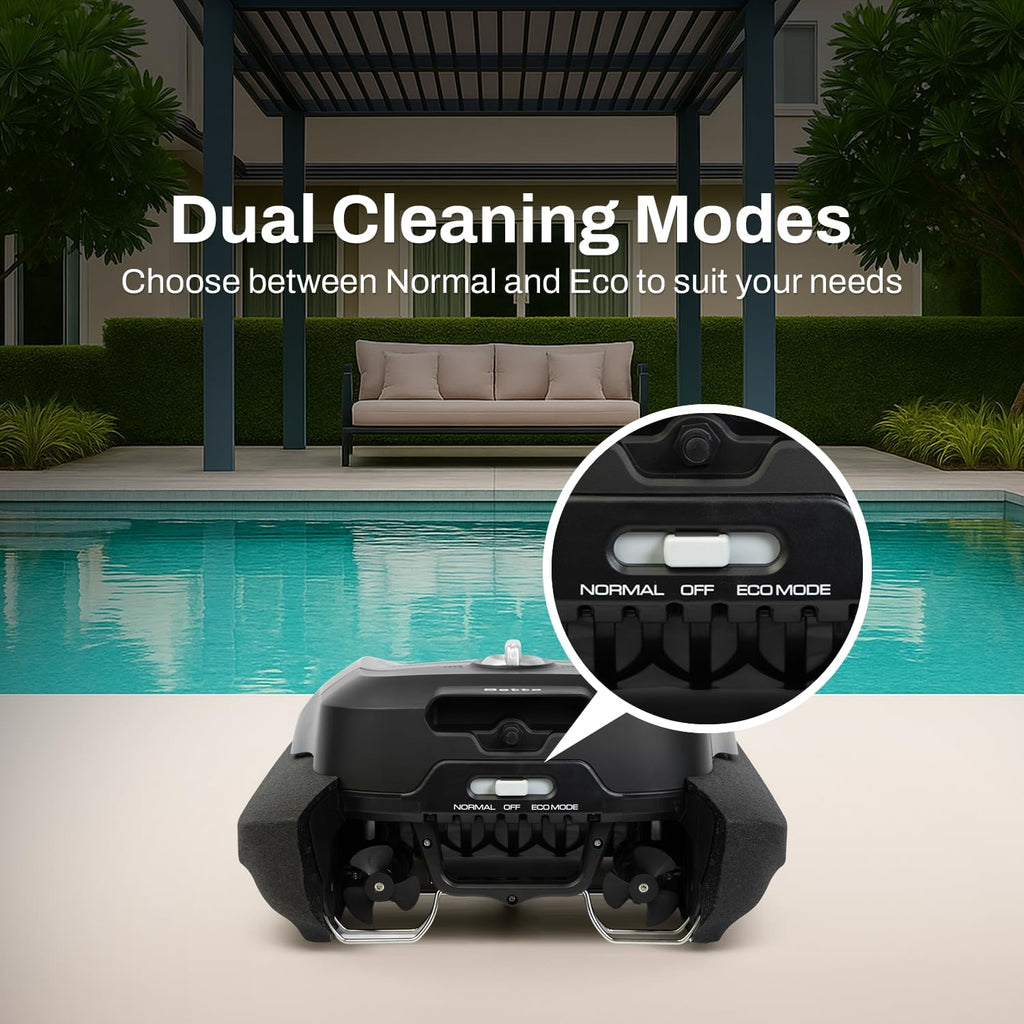 Betta Flex Solar-Powered Robotic Pool Skimmer – Cordless with Dual Cleaning Modes, Soft-Touch Pool Protection. Compatible with Infinity Edge, In-Ground & Above-Ground Pools (Grey)