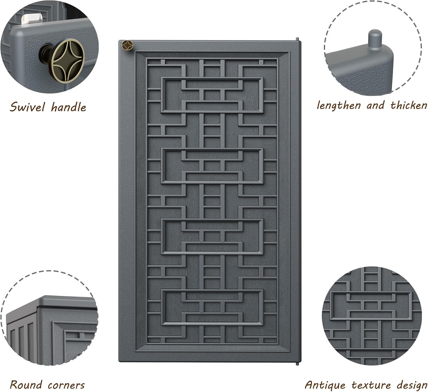 Mrosaa Storage Box Outdoor Caninet,Resin Indoor Storage Box Waterproof Outdoor Storage Cabinets for Patio/Garden/Backyard, Size 34.3''L*15''W*36.2''H(Grey)