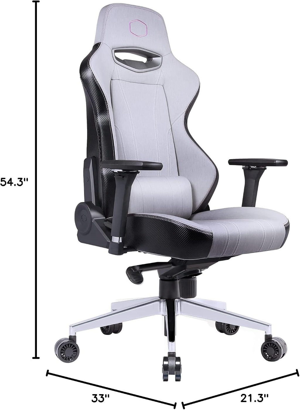 Cooler Master Caliber X1C Gaming Chair for Computer Game, Office and Racing Style Gamer, Comfy Ergonomic 360° Swivel Reclining High Back Chairs with Armrest Backrest Headrest Lumbar Support PU Leather