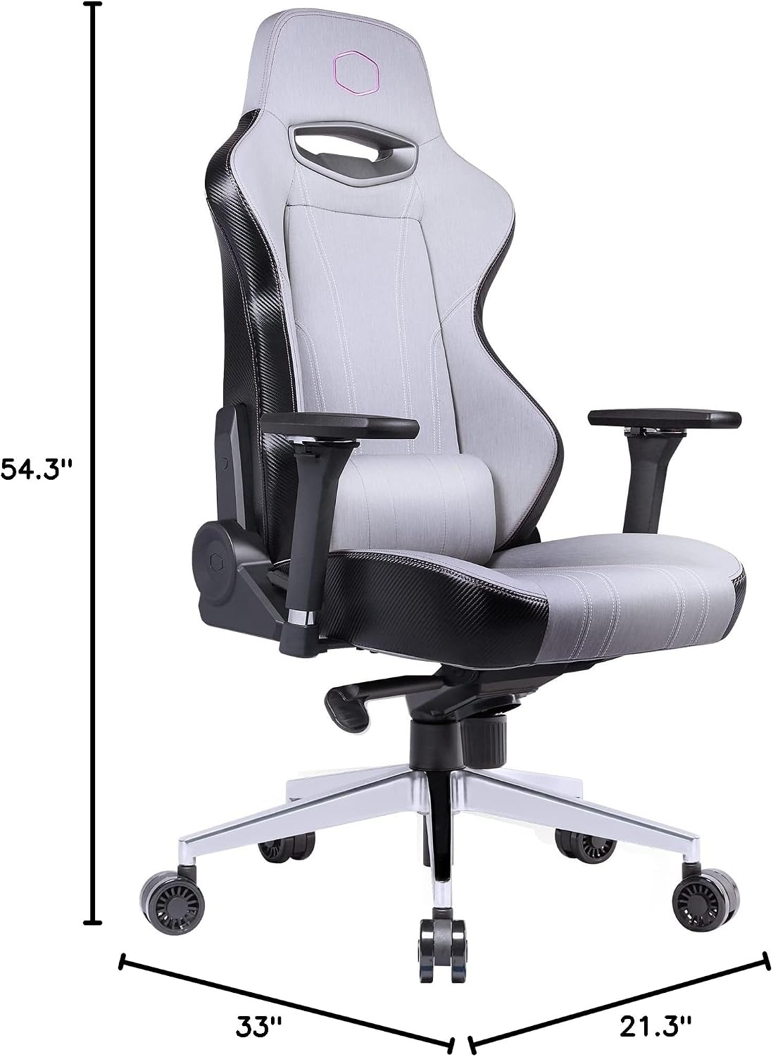 Cooler Master Caliber X1C Gaming Chair for Computer Game, Office and Racing Style Gamer, Comfy Ergonomic 360° Swivel Reclining High Back Chairs with Armrest Backrest Headrest Lumbar Support PU Leather