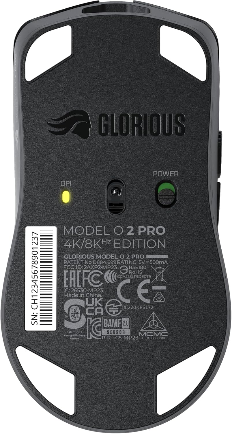 Glorious Gaming Model O 2 PRO 4K/8K Wireless Gaming Mouse - 2.4GHz Wireless 1ms delay, 4K/8K Polling, 100M clicks, 59g Ultralight, Long Battery Life, 26K DPI BAMF 2.0 Sensor, 6 Buttons