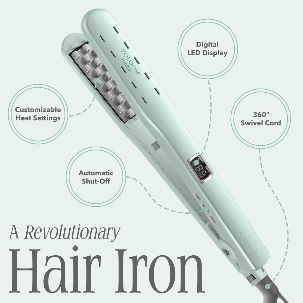 Voloom Rootie 3/4' Inch Professional Volumizing Ceramic Hair Iron | Lasting Hair Volume | for Short Or Thin Hair | Adjustable Temp | Auto Shut-Off