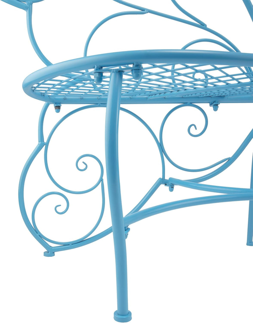 Alpine Corporation BAZ400BL Indoor Outdoor Metal Butterfly Shaped Garden Bench, 62' Long, Blue