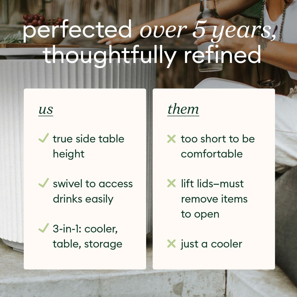 Veradek Outdoor Cooler Side Table - 2 in 1 - Designed for use as Outdoor Side Table, Patio Decor and Ice Chest