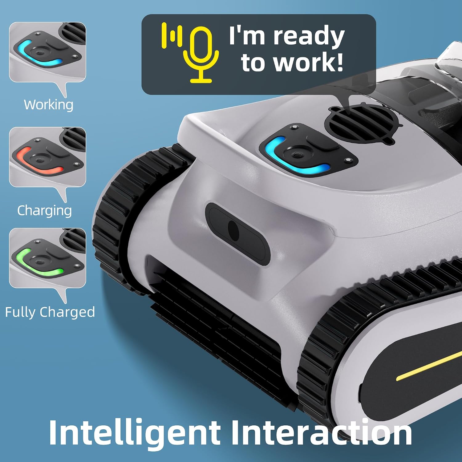 (2024 New) Robotic Pool Vacuum, Cordless Robotic Pool Cleaner for Inground Pools, Wall and Waterline Cleaning, Powerful Suction and Replaceable Battery, 150 min Battery Life for Pool Up to 1614 Sq.ft