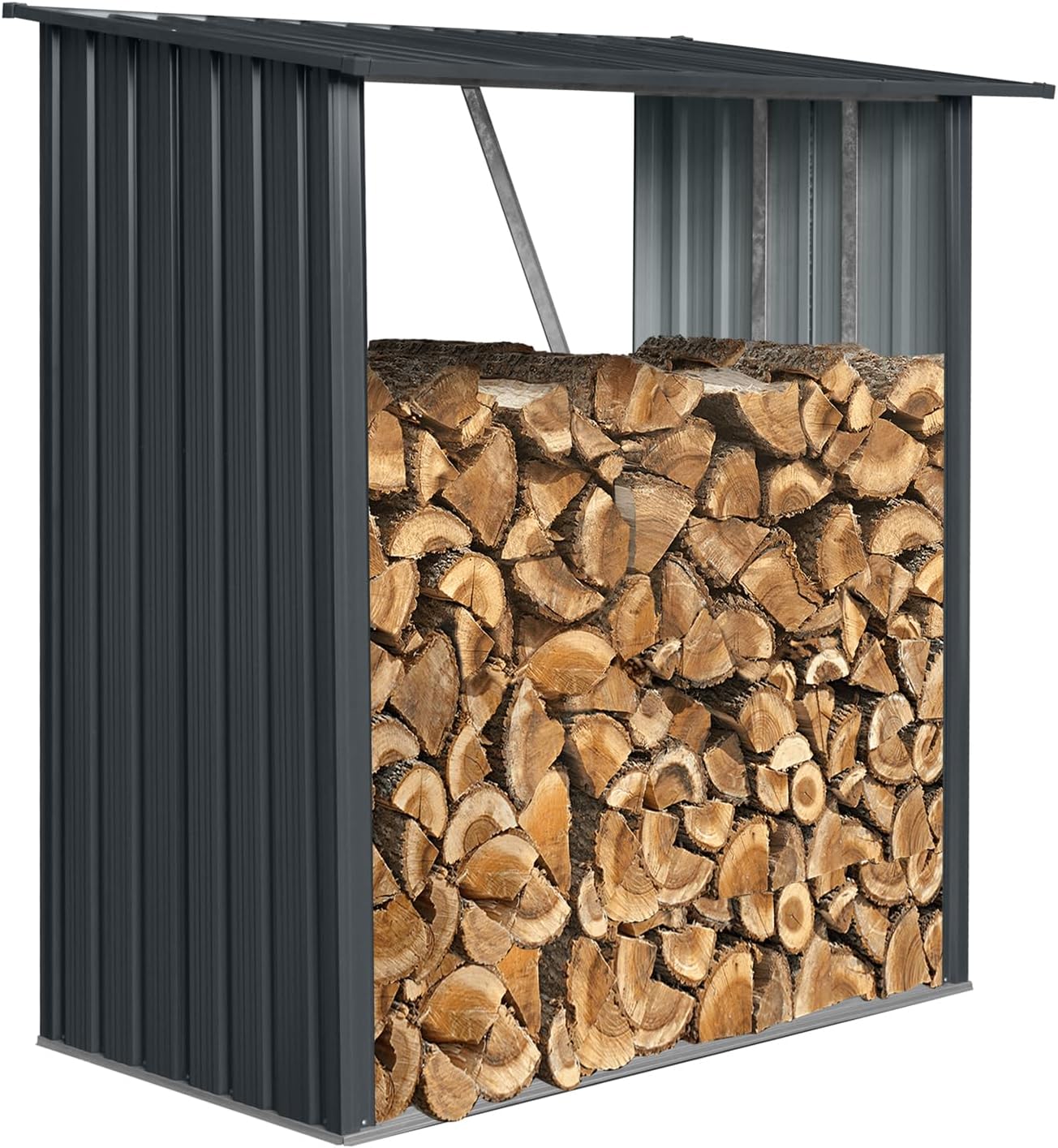 Outdoor Firewood Racks 3FT x 5FT, Firewood Storage Shed, Open Wood Shed For Firewood, Pellet, or Lumber Storage