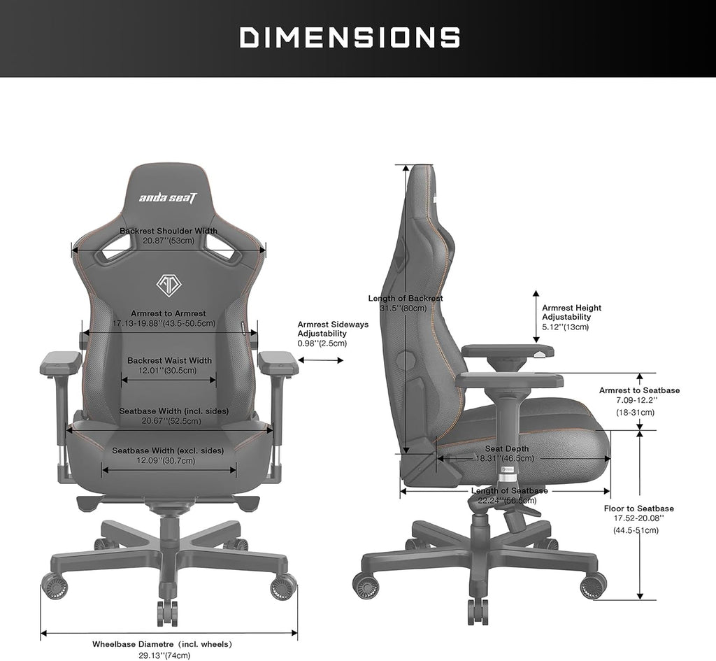 Anda Seat Kaiser 3 XL Gaming Chairs for Adults - Ergonomic Maroon PVC Leather Gaming Chair with Lumbar Support, Comfortable Office Seat with Neck Support - Heavy Duty Wide Gamer Seat