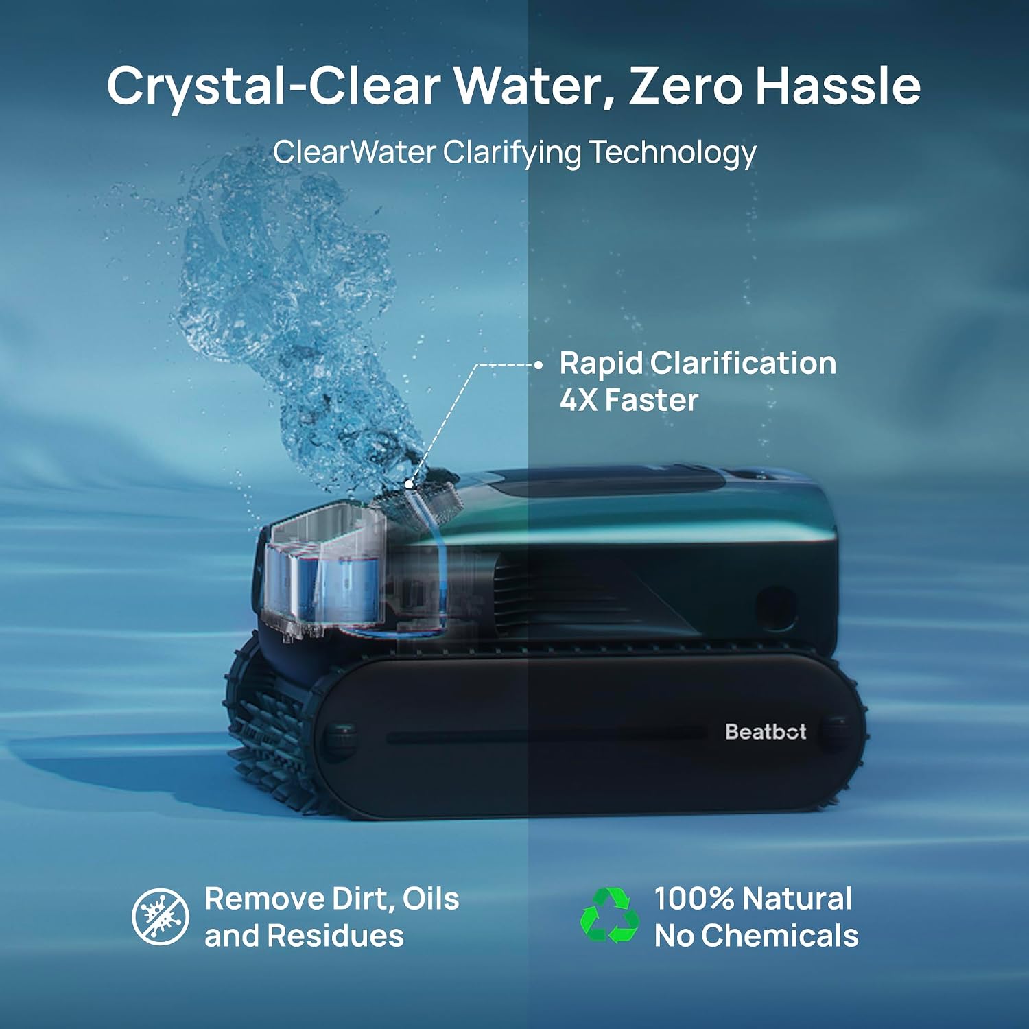 Beatbot AquaSense 2 Pro Pool Vacuum Robot Genuine with All-Weather Protection Cover-Unmatched 5-in-1 Cleaning, Skims Water Surface with Remote Navigation, Surface Parking, Clarifies Water