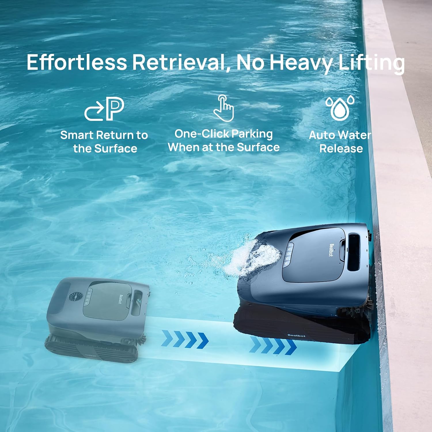 Beatbot AquaSense 2 Ultra Cordless Pool Vacuum Robot with Clarifying Agent Kit-Pool Mapping with AI Camera, 5-in-1 Cleaning, Water Surface Cleaning, Water Clarification, Smart Surface Parking