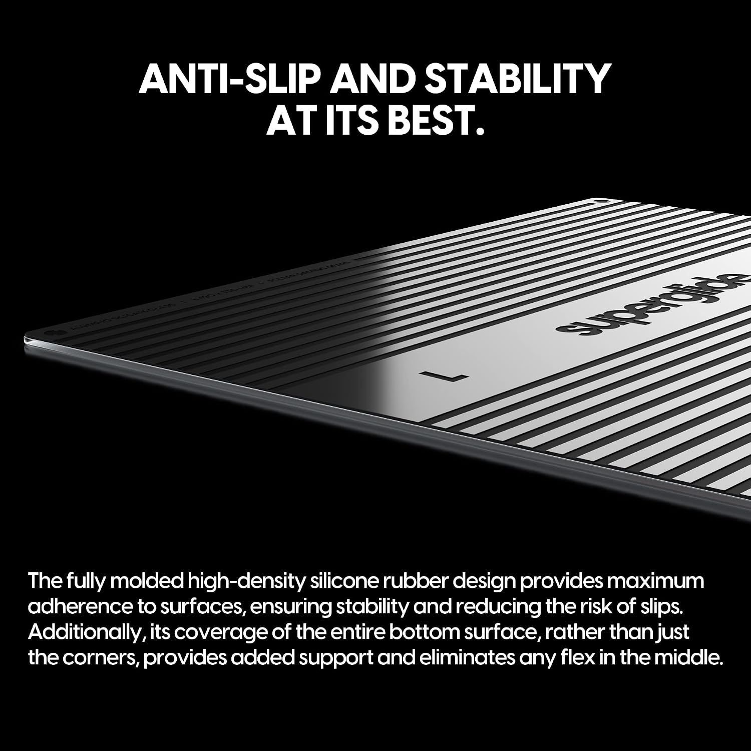 Pulsar - Superglide Premium Glass Mouse Pad ALUMINO-Silicate Glass Surface Anti-Slip Fully Molded high-Density Silicone Rubber 16.5in x 13in (L, White)