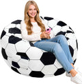 Lukeight Soccer Bean Bag Chair for Teens and Adults, Memory Foam Filled Floor Lounger, Washable Velvet Cover with Inner Liner, Beanbag Chair with Filling for Gaming and Reading, XX-Large 36'D x 20'H