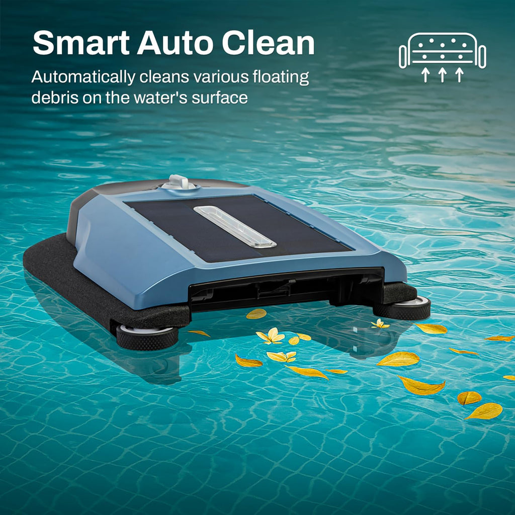 Betta Flex Solar-Powered Robotic Pool Skimmer – Cordless with Dual Cleaning Modes, Soft-Touch Pool Protection. Compatible with Infinity Edge, In-Ground & Above-Ground Pools (Blue)