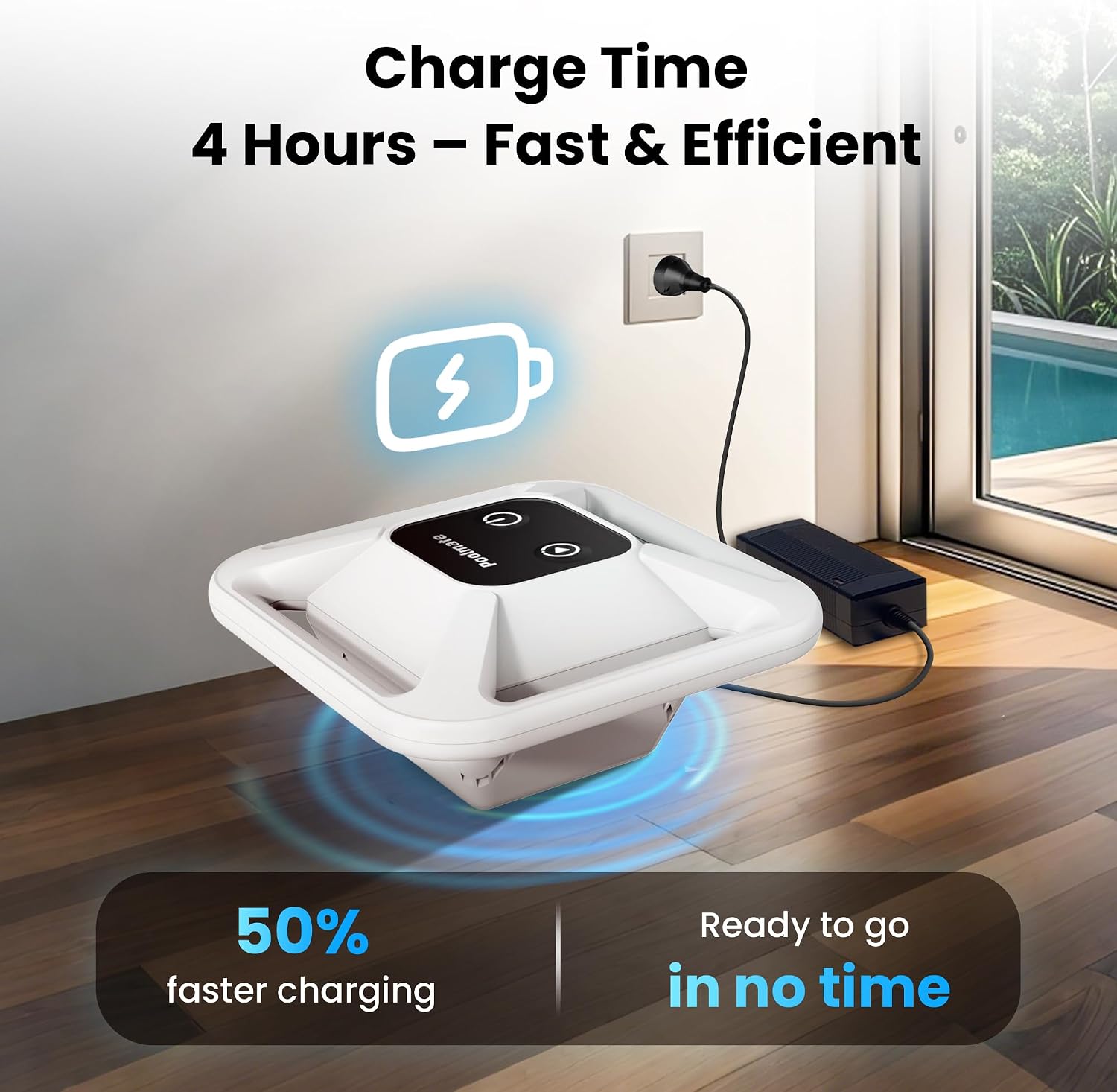 Chasing Hydro 4 Cordless Pool Vacuum for Inground Pools | 210-Min Battery Pool Robot for Floor, Wall & Waterline Cleaning | Smart App Control | 5070 GPH Suction Perfect for Pool Opening Season