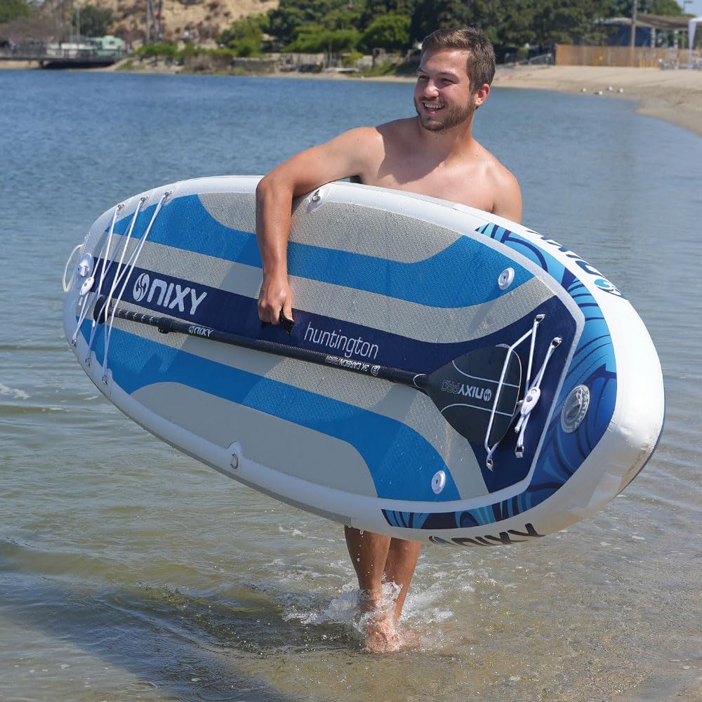 NIXY G5 Huntington Inflatable Paddle Board Compact SUP 9'6' x 32' x 6' Ultra-Light Stand Up Paddleboard, Welded Seams, Woven Drop Stitch for Durability
