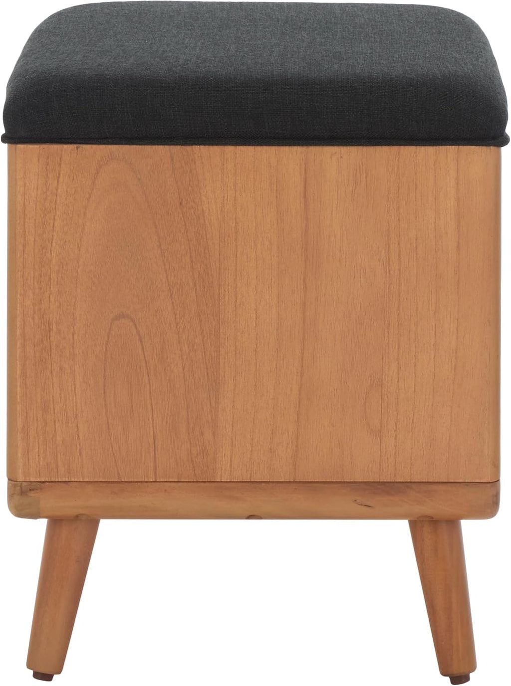 SAFAVIEH Home Collection Solo Black/Natural Open Shelf Bench with Cushion