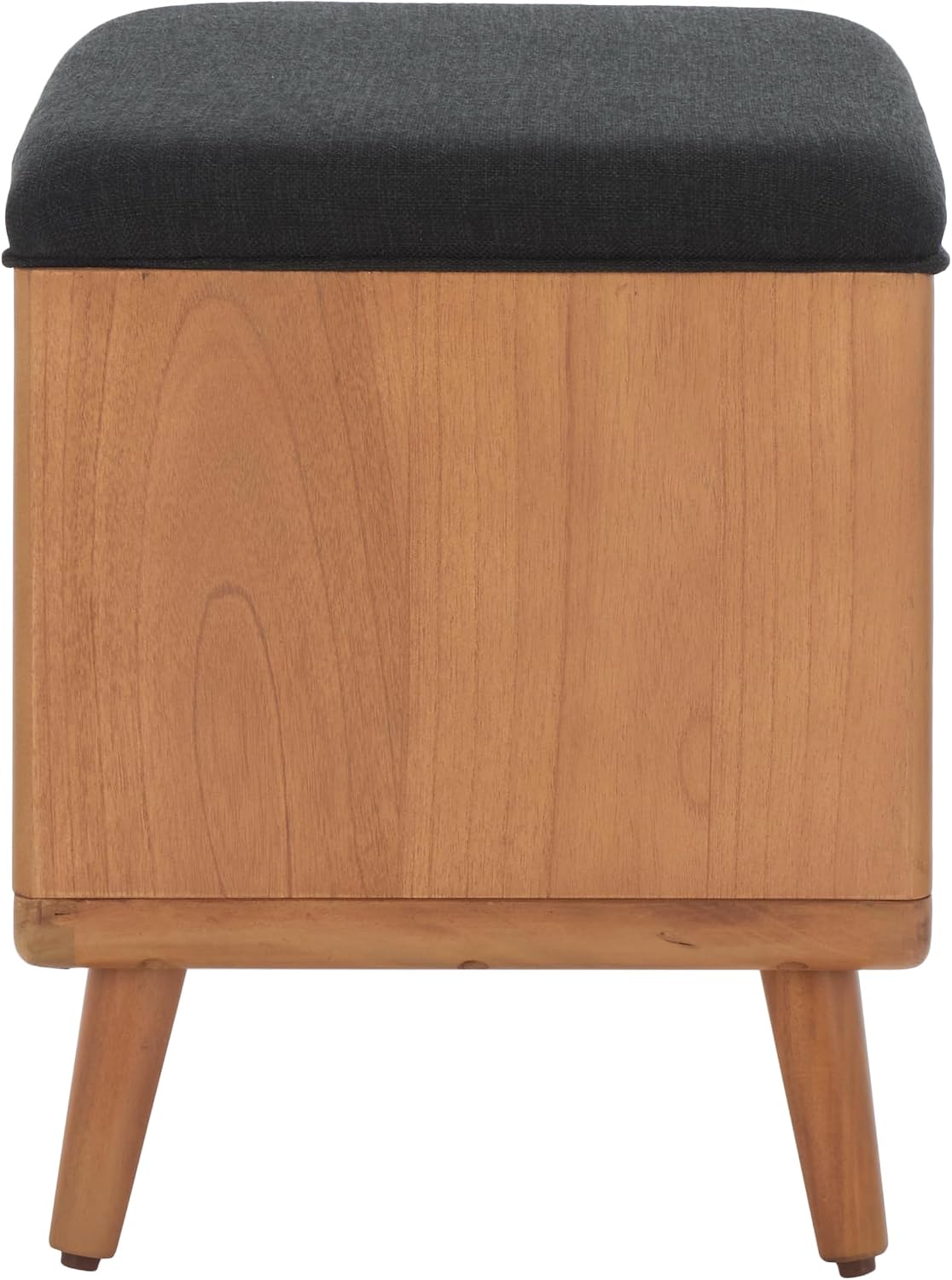 SAFAVIEH Home Collection Solo Black/Natural Open Shelf Bench with Cushion