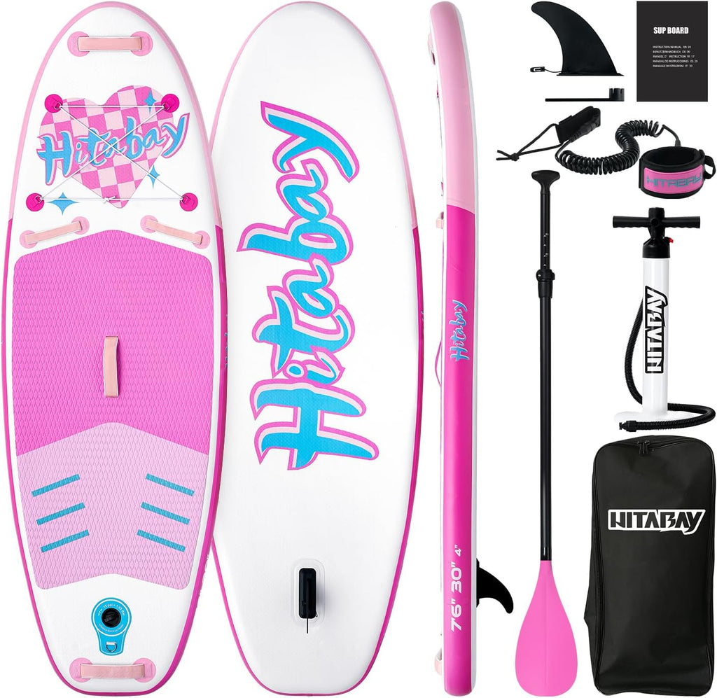 Kids Paddle Board with SUP Accessories, Child Paddle Board Durable, Lightweight, Stable Design, Wide Non-Slip Deck, 7ft 7.6ft 8ft 9.6ft Inflatable Paddle Boards for Kids & Youth