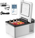 VEVOR 12 Volt Car Refrigerator Fridge, 9 L Single Zone Portable Freezer, -4℉-68℉ Adjustable Range, 12/24V DC and 100-240V AC Compressor Cooler for Outdoor, Camping, RV, Grey