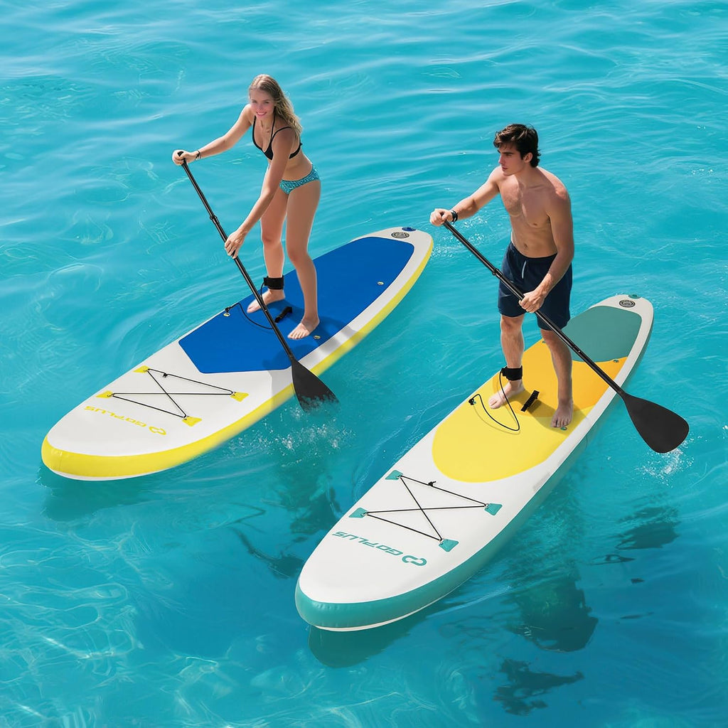 Goplus Inflatable Stand Up Paddle Board, 10FT/10.5FT/11FT SUP with Accessory Pack, Adjustable Paddle, Carry Bag, Fin, Hand Pump, Leash, Repair Kit