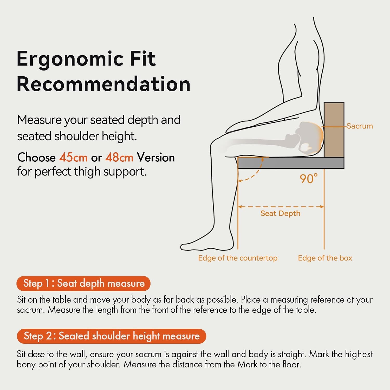 LiberNovo Dynamic Ergonomic Desk Chair + StepSync Footrest Bundle - Comfy Home Office Chair with Adaptive Lumbar Support, 160° Recline & Built-in Spine Stretch, Gray+48cm