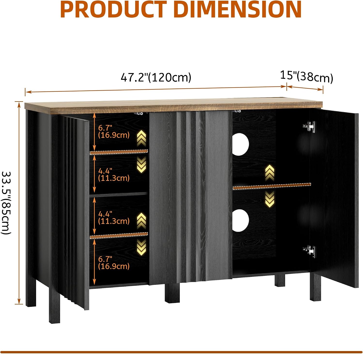 Vlsrka Shoe Cabinet with 3 Doors, Narrow Wooden Shoe Cabinet, Hidden Shoe Storage for Entryway, Foyer, Hallway