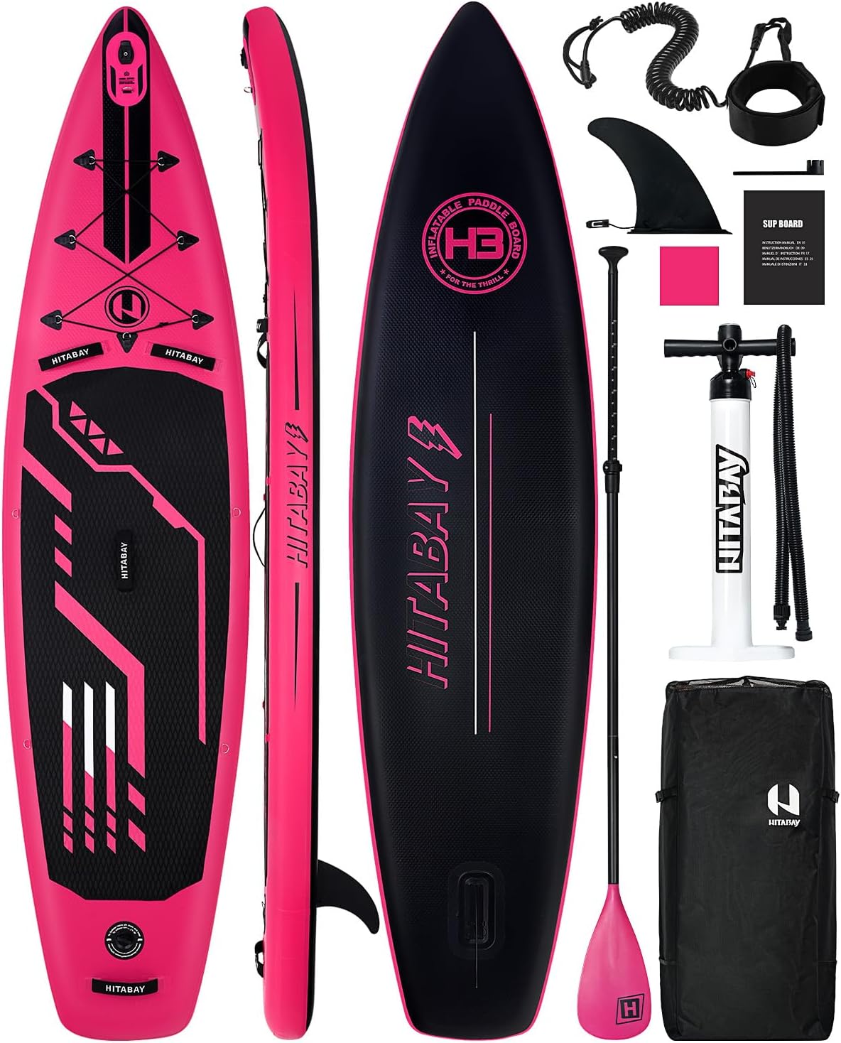 Inflatable Stand Up Paddle Board with Premium SUP Accessories & Camera Mount, Inflatable Ultra-Light (17.3lbs) Paddle Board for Adults & Youth of All Skill Levels, 11' Inflatable SUP Board