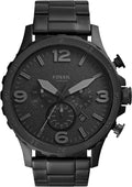 Fossil Men's Nate Quartz Watch, Oversized Stainless Steel Chronograph Watch for Men