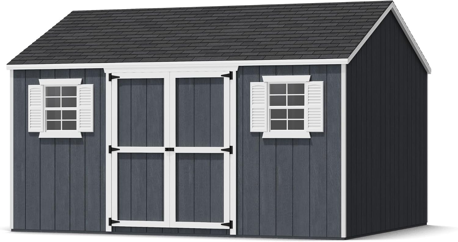 Little Cottage Co. 12x14 Value Workshop Shed with Operable Windows and Floor, Outdoor Wood Storage Do-It-Yourself Precut Kit