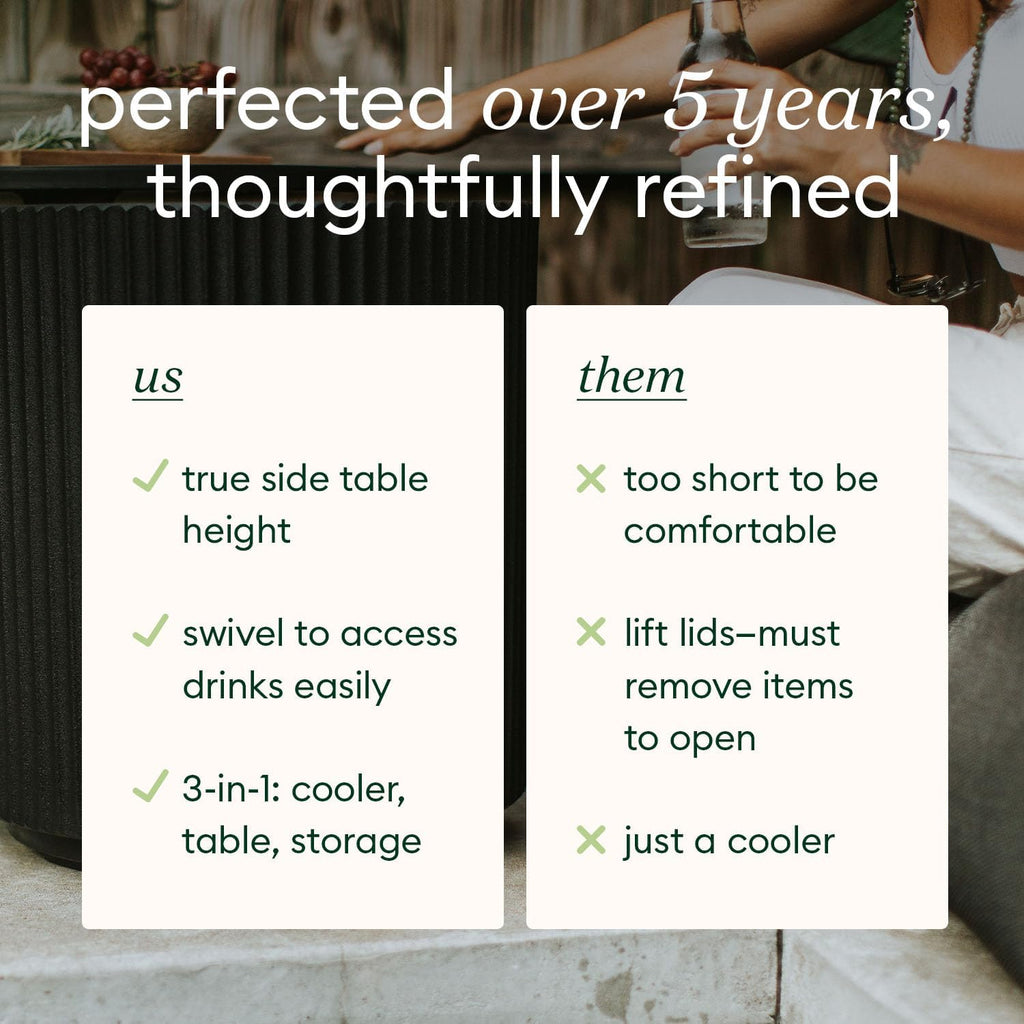 Veradek Outdoor Cooler Side Table - 2 in 1 - Designed for use as Outdoor Side Table, Patio Decor and Ice Chest