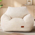 Big Bean Bag Chair for Adults, Ultra Soft Living Room Bean Bag with Armrests, Stuffed BeanBag Chair for Napping, Gaming, Vacuum-Compressed for Easy Gifting, 48 Hours to Fluffs Up, Beige
