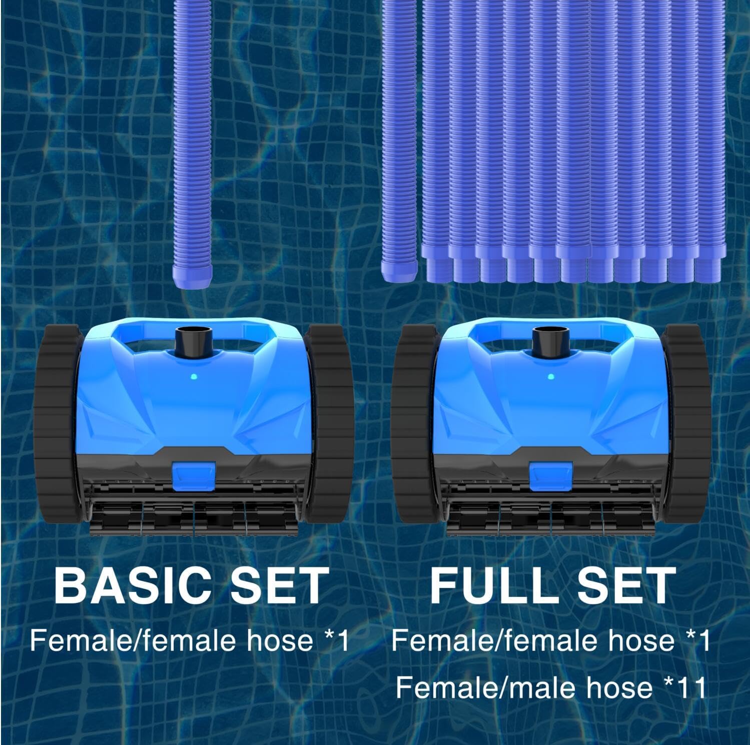 Automatic Turbine Pool Cleaner for Large Inground Pool, Suction-Side Pool Vacuum Cleaner (Full Set)