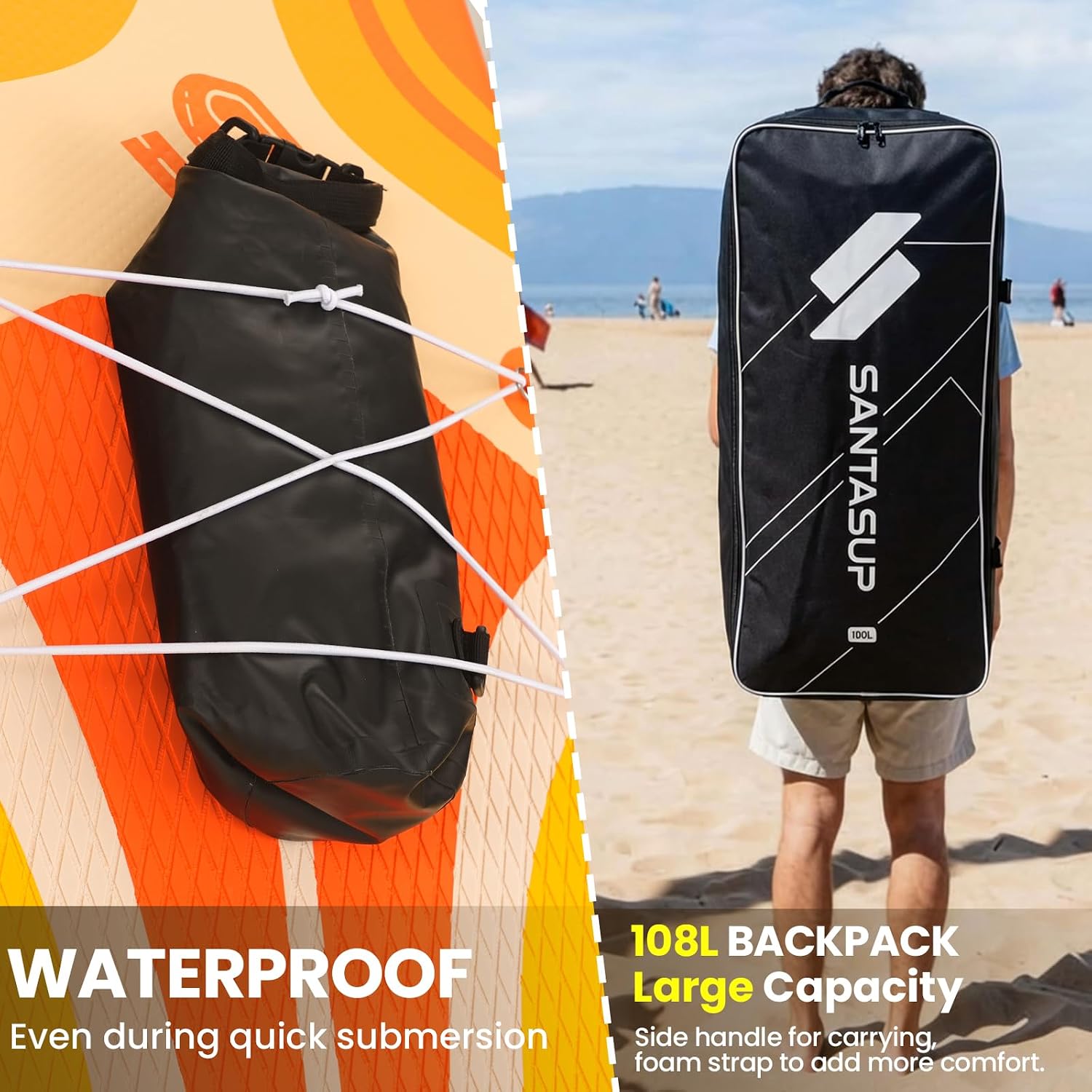 10'6'/11'Wide Inflatable Stand Up Paddle Board for Adults & Youth of All Skill Levels, with Premium SUP Paddleboard Accessories, Anti-Slip EVA Deck