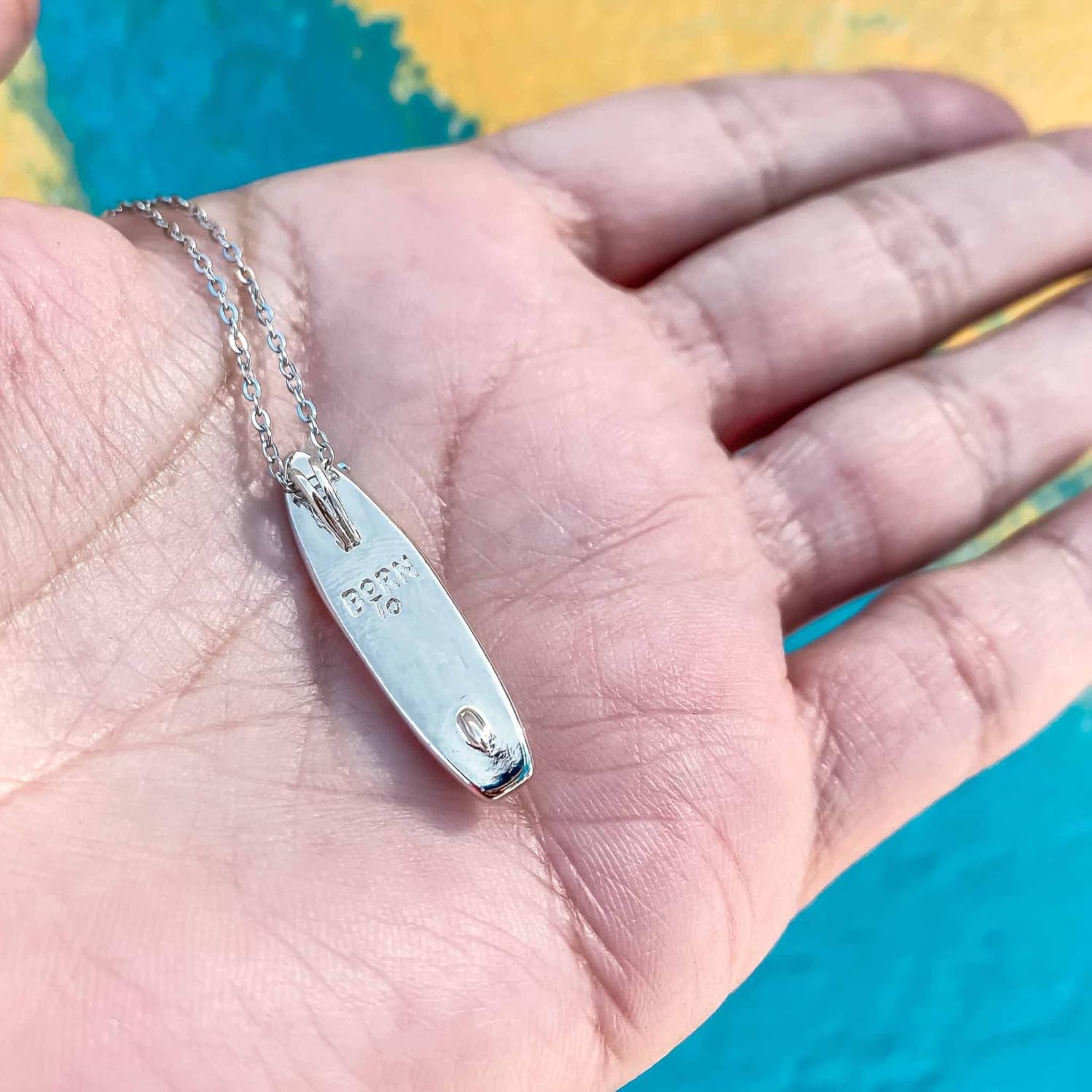 MAY Birthstone Paddle board Necklace in EMERALD | Paddleboard Jewelry Gift