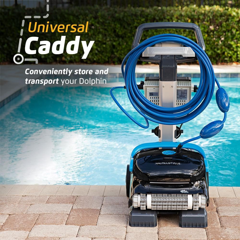 Dolphin Nautilus CC Plus Robotic Pool Vacuum Cleaner with Wi-Fi Control — Included Universal Caddy for No-Hassle Storage — Ideal for Above/In-Ground Pools up to 50 FT in Length