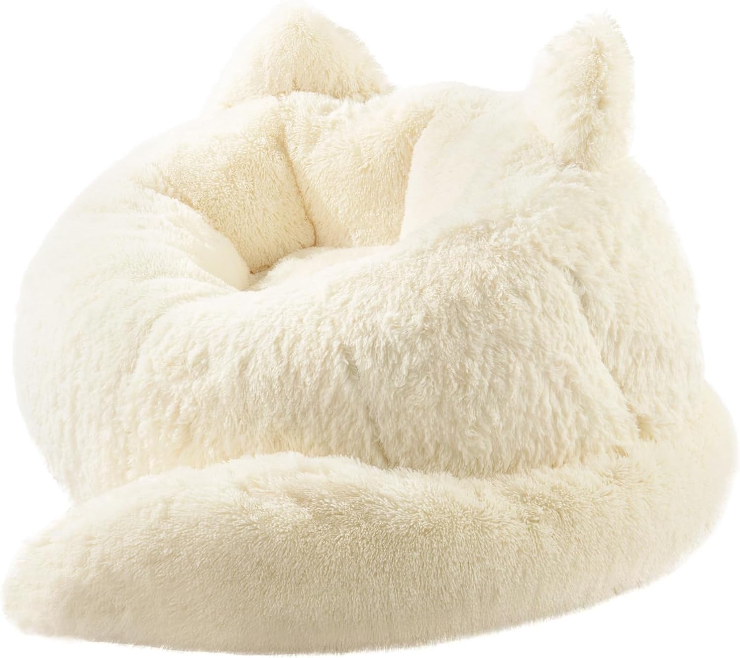 Achicsofar Bean Bag Chair for Adults Teens Giant Faux Fur Bean Bag Chairs with Filler Fluffy Plush Cat Shaped Beanbag Couch Comfy Accent Floor Sofa for Gaming, Reading in Living Room, Bedroom, Dorm