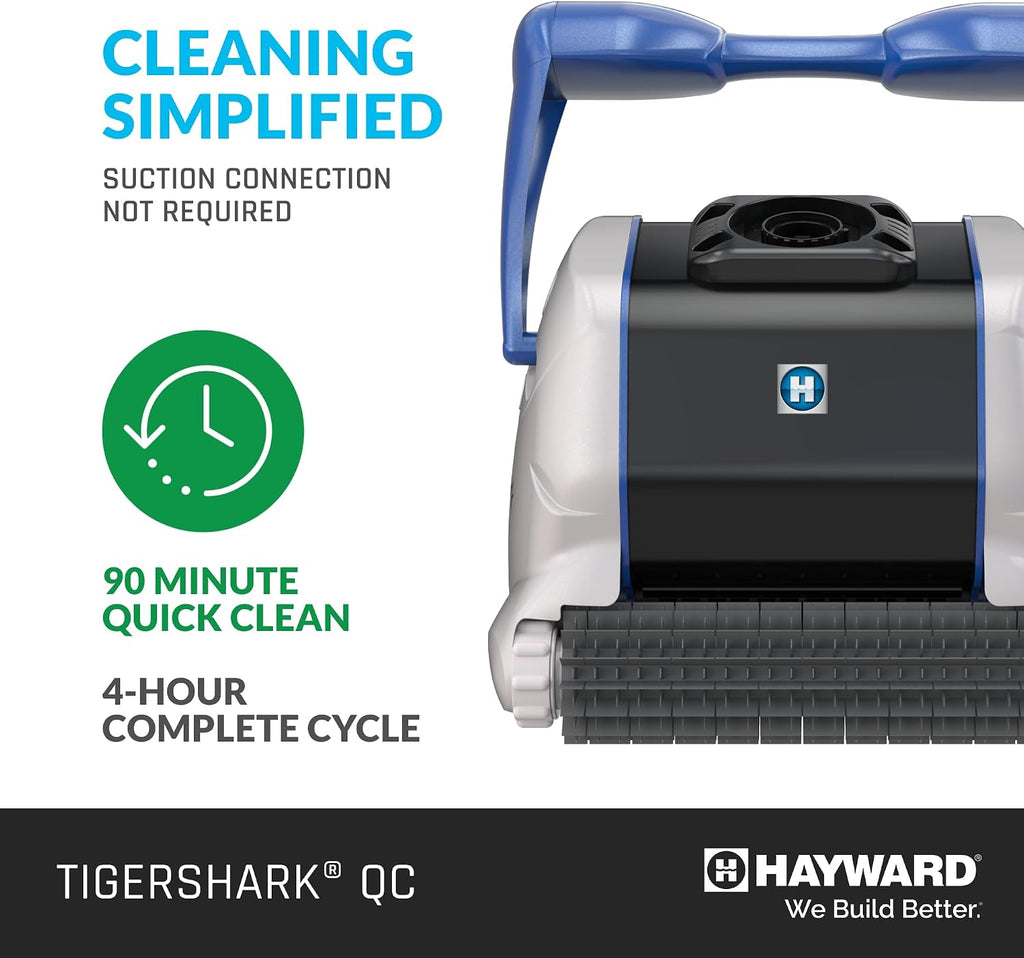 Hayward W3RC9990CUB TigerShark QC Robotic Pool Cleaner with Quick Clean, Automatic Pool Vacuum for Inground Pools up to 20 x 40 ft.