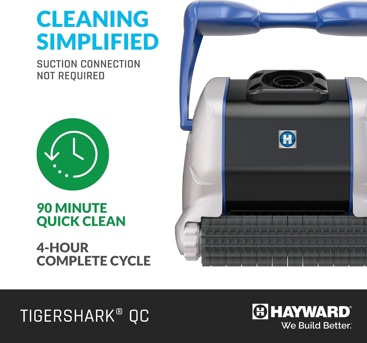 Hayward W3RC9990CUB TigerShark QC Robotic Pool Cleaner with Quick Clean, Automatic Pool Vacuum for Inground Pools up to 20 x 40 ft.
