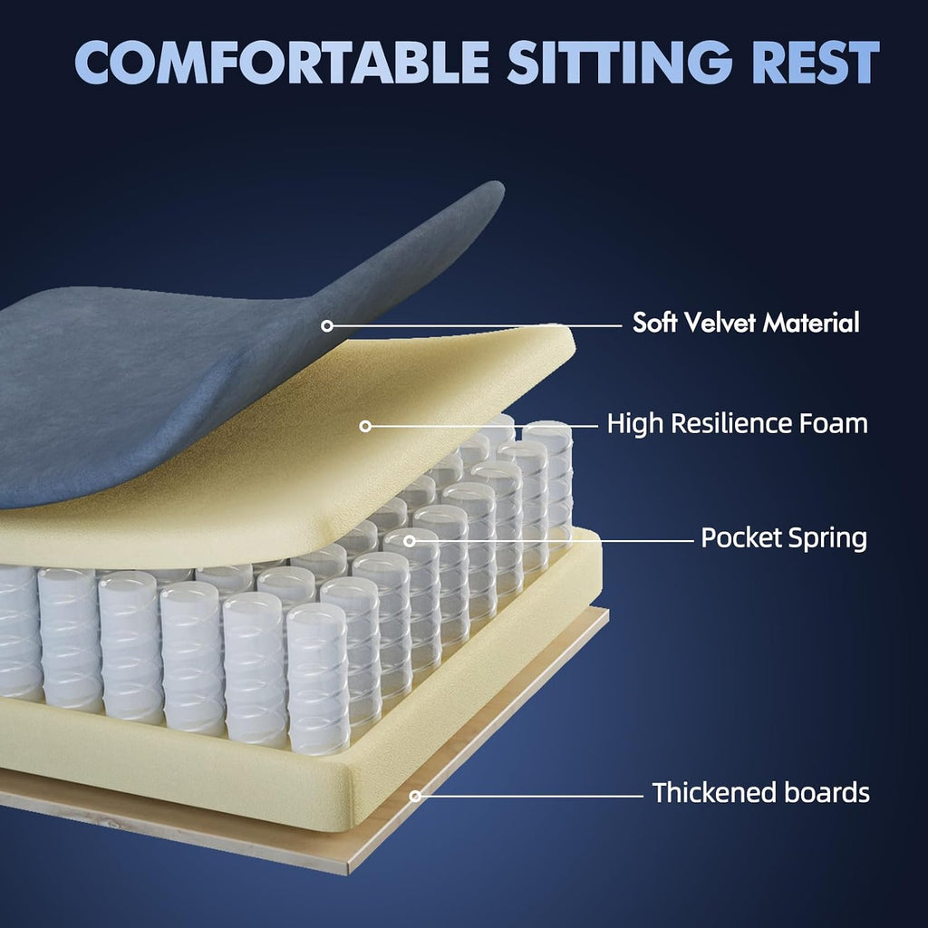 Soontrans Velvet Fabric Gaming Chair with Footrest, Comfortable Video Gamer Chair for Adult, Ergonomic Office Desk Game Computer Chairs with Massage Lumbar Cushion,Headrest