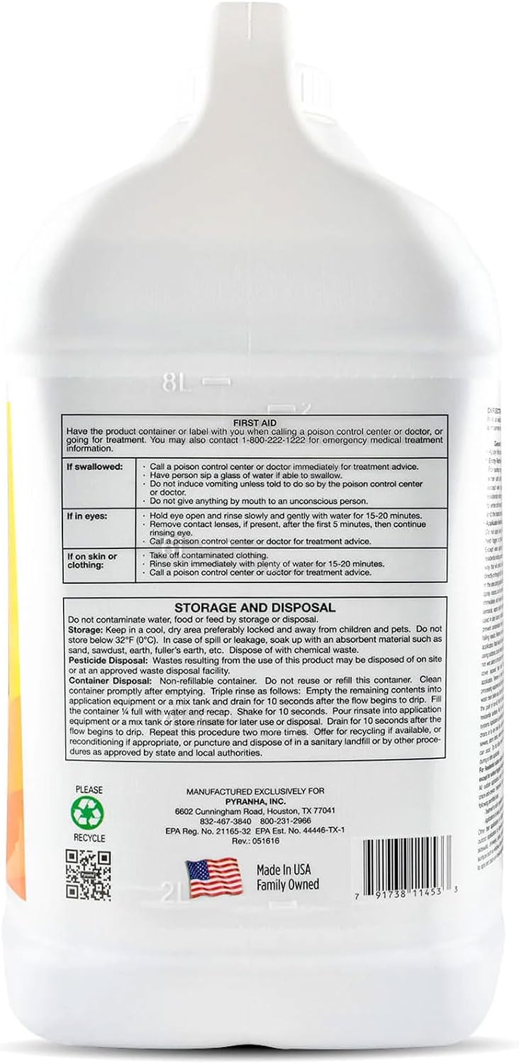 PYRANHA 1-10 HP Concentrate Refill 2.5 Gallon for 55 Gal Automatic Spray Systems - Barn Indoor Fly Control | Repels Horn, Deer, Horse, Stable, & Face Flies, Midge