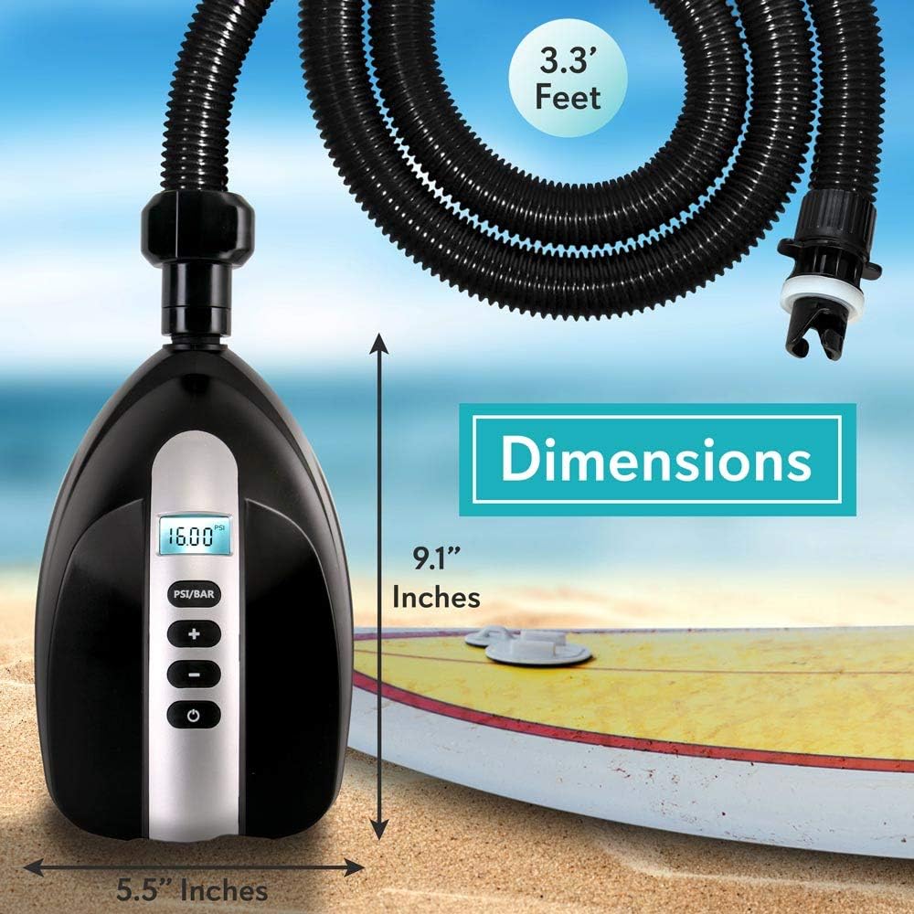 SereneLife Inflatable Stand Up Paddle Board (6 Inches Thick) Bundle with Electric Air Pump, Premium SUP Accessories & Carry Bag