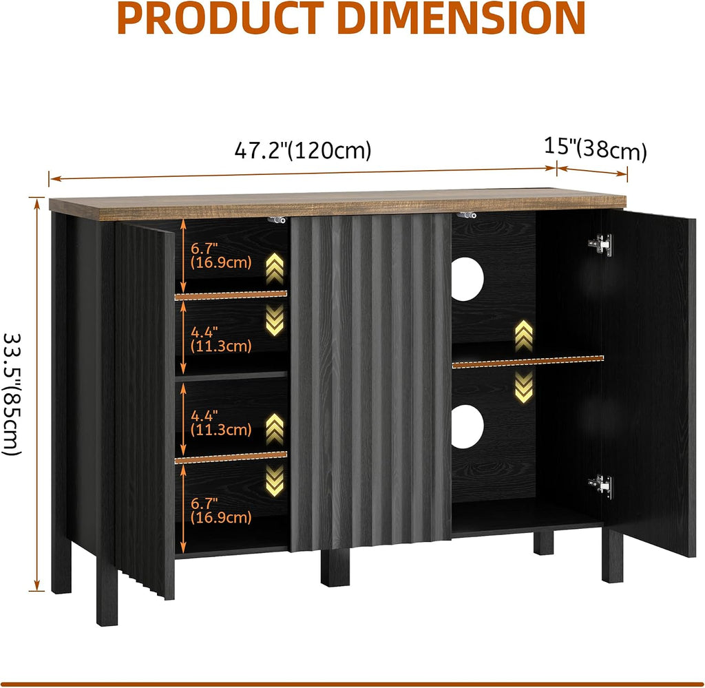 Vlsrka Shoe Cabinet with 3 Doors, Narrow Wooden Shoe Cabinet, Hidden Shoe Storage for Entryway, Foyer, Hallway (Black D)
