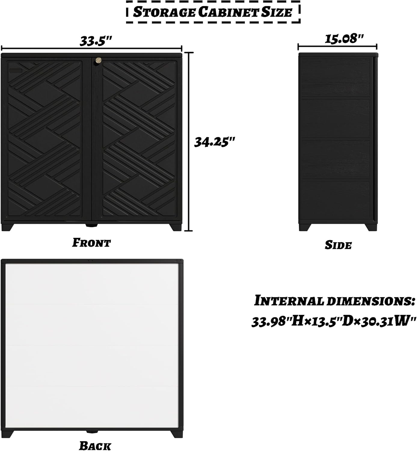 Mrosaa Outdoor/Indoor Storage Box,Resin and Plastic Storage Cabinet Waterproof,Outdoor Cabinet for Patio/Garden/Balcony/Backyard/All Room(NO Shelf-Black)