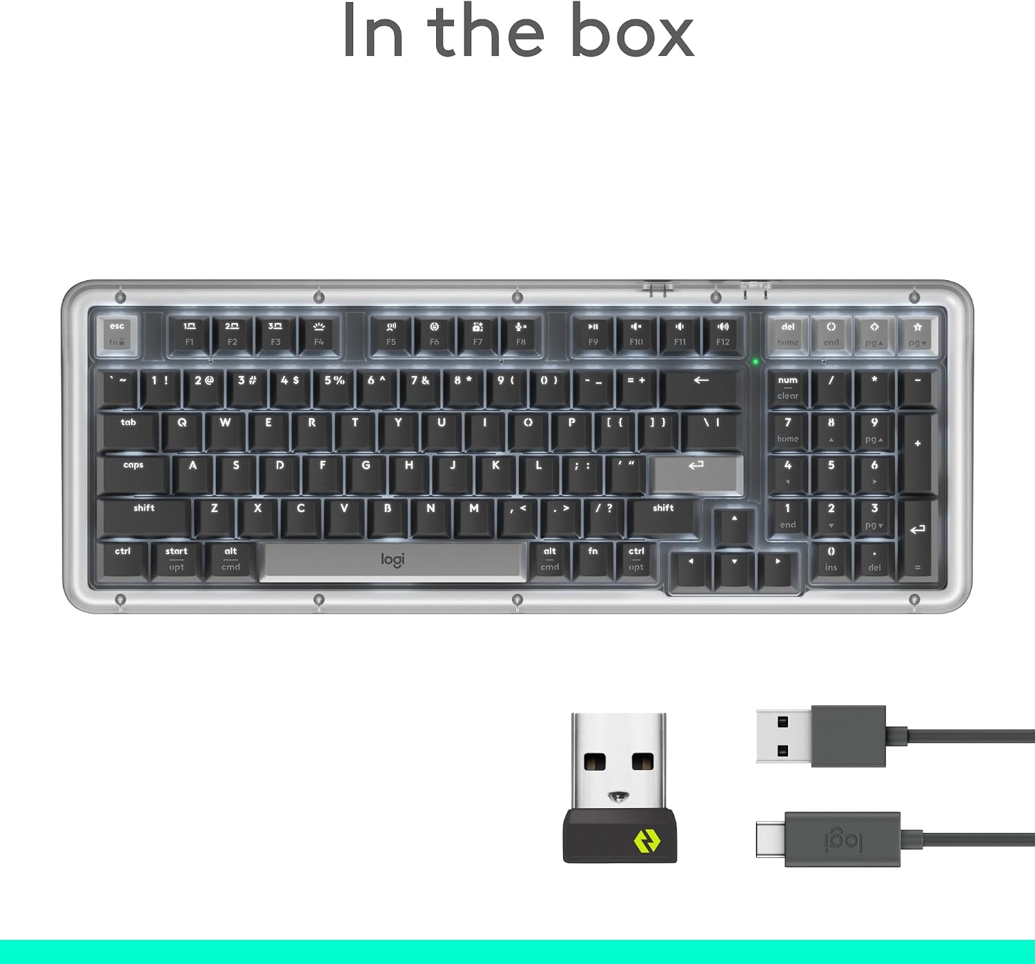 Logitech Alto Keys K98M Wireless Mechanical Clicky Keyboard, Customizable Keyboard with Vibration Absorbing Gasket, Backlit Keys, Bluetooth, USB-C Charging, for PC, Mac, Laptops - Graphite