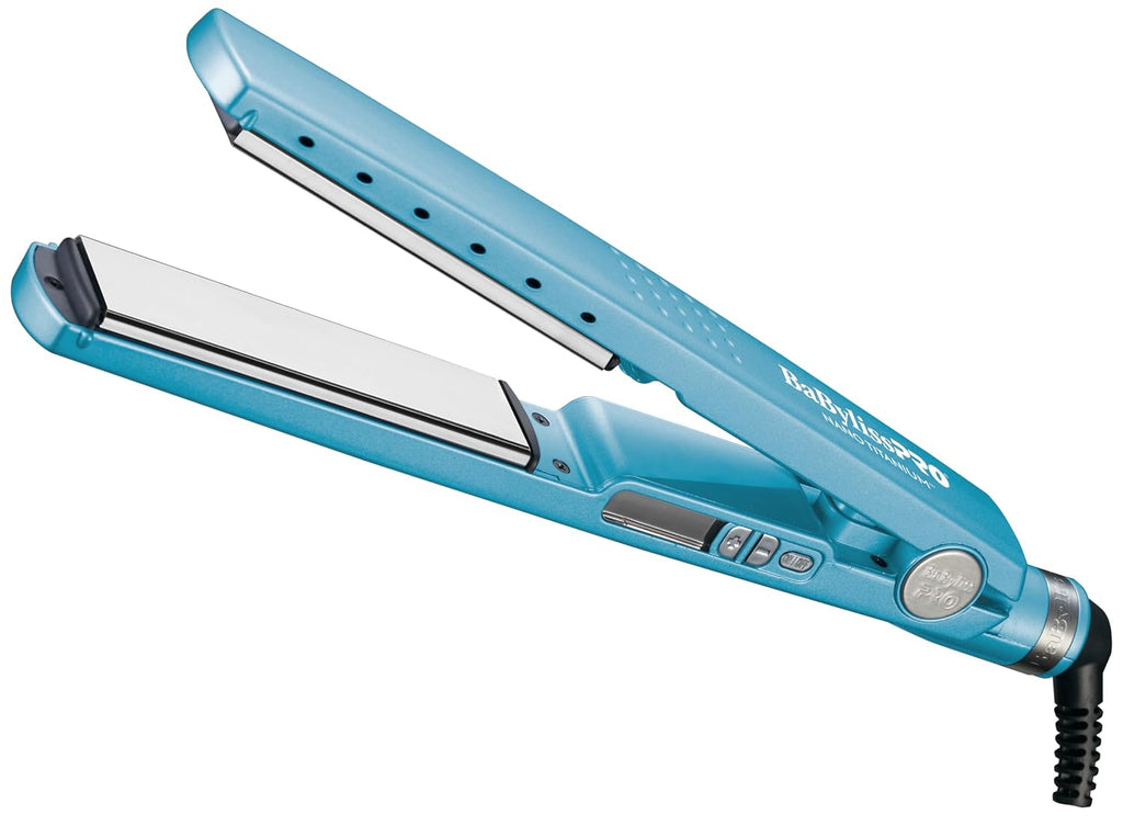 BabylissPRO Nano Titanium Ionic Hair Straightener, Professional Flat Iron for All Hair Types