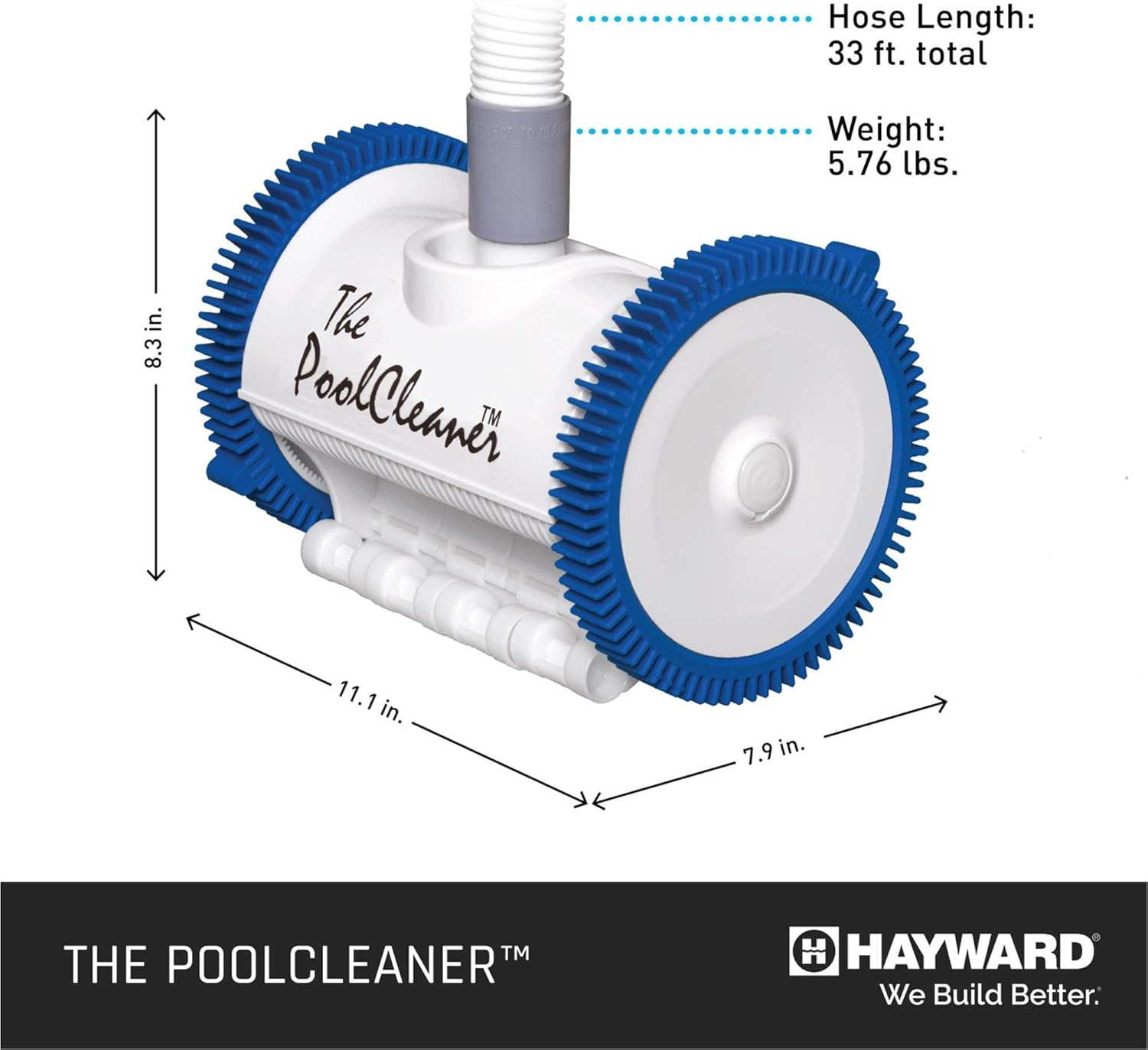 Hayward Pool Vacuum for Inground Pools Poolvergnuegen Suction Pool Cleaner (2 Wheel) Automatic Vacuum for In-Ground Pools up to 16 x 32 ft