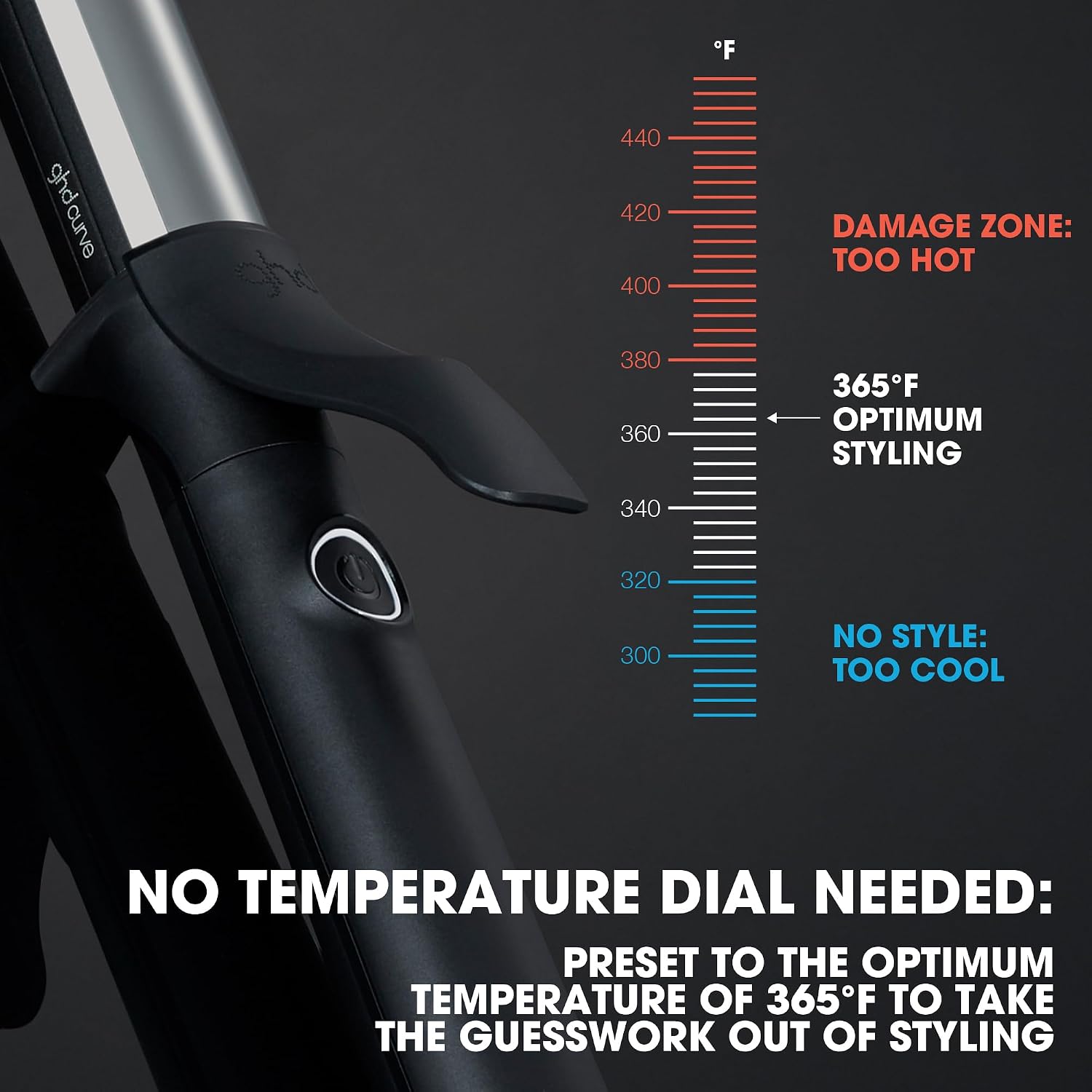 ghd Curve® Professional Hair Curling Irons & Wands | Soft Waves, Classic and Tight Curls | 0.5 –1.5 Inch Barrels' | 365ºF Styling Temp Preventing Heat Damage + Auto Sleep Mode