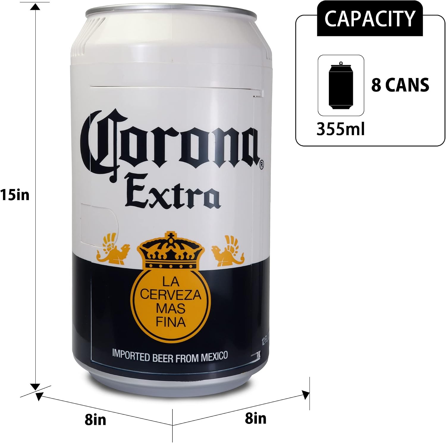 Koolatron Corona Mini Fridge - Refrigerator for Bedroom Office, Portable Table Top Beverage Cooler, 12V 110V Refrigerador For Drinks, Soda, Wines, Use In Car, Dorm, Outdoor, Patio, 8 Can