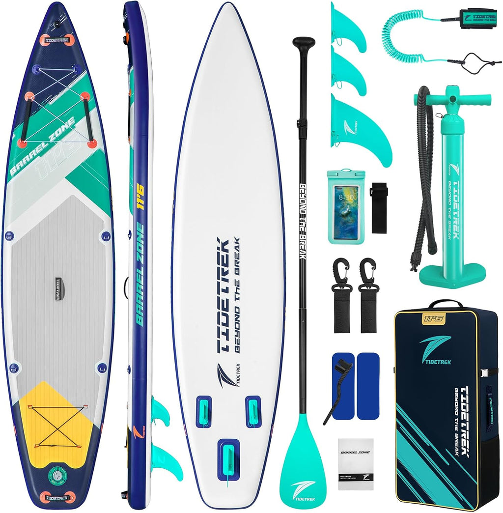11'6' Inflatable Stand Up Paddle Boards, Premium SUP Accessories, Non-Slip Comfort Deck for Youth & Adults